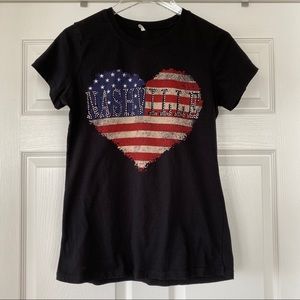 Big Bang | Nashville American Flag Rhinestone Tee